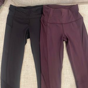 Lululemon bundle of two crop workout pants.